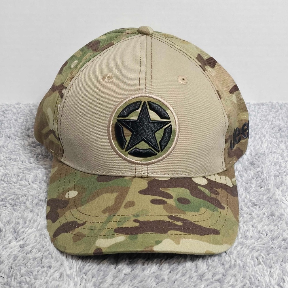 Jeep Willys Iconic Star Logo Snapback Hat Cap Khaki Camo Officially Licensed NEW